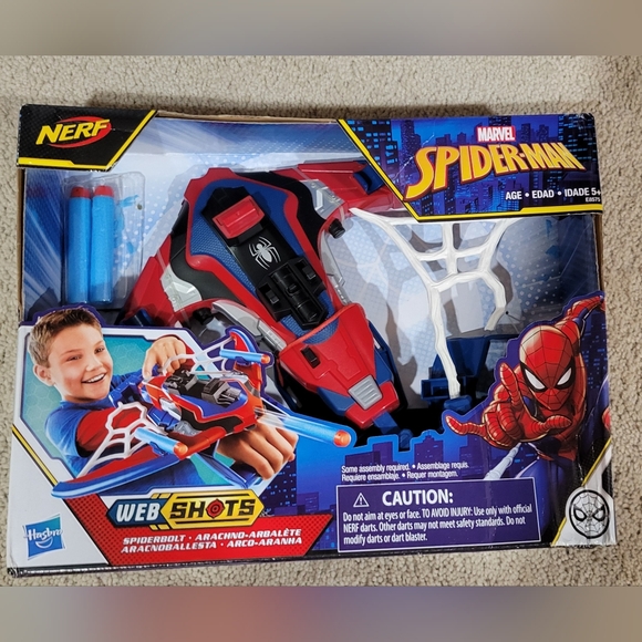 Spider-Man Web Shots Spiderbolt Nerf Powered Blaster Toy for Kids Ages 5 & Up - Picture 1 of 2